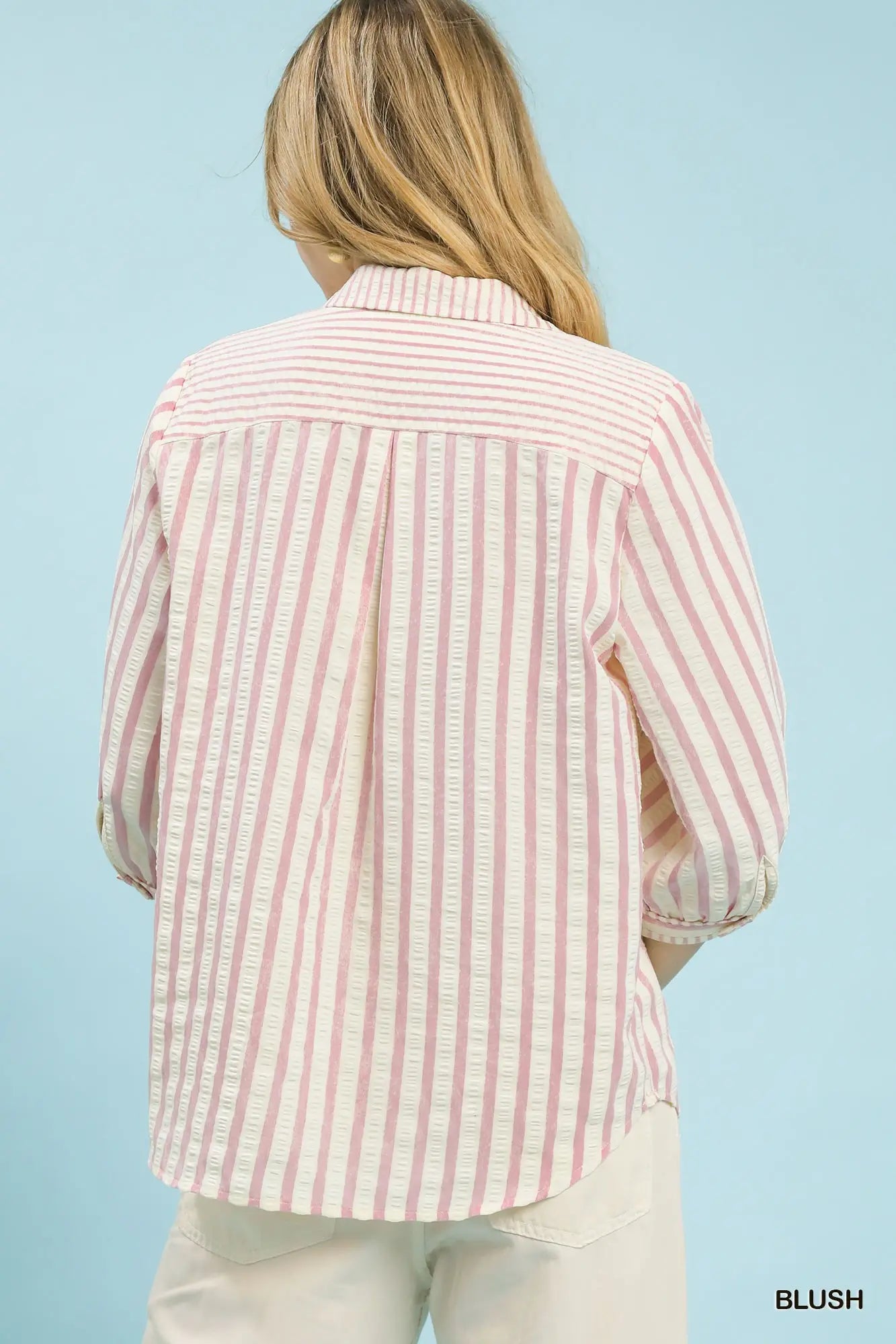 Blush Pink Collared Top