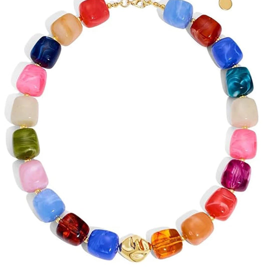 Multi Bold Chunky Beaded Statement Necklace