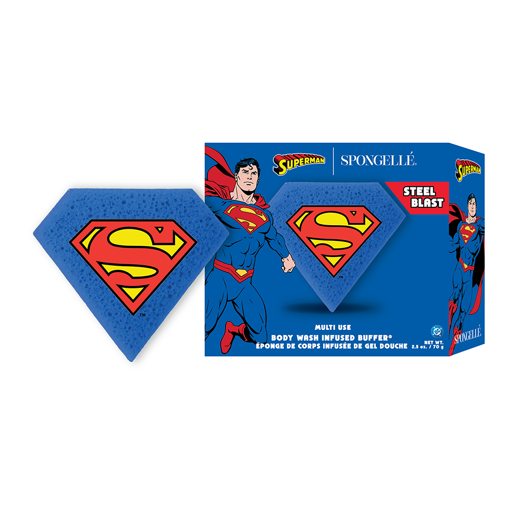 Superman Steel Blast DC Body Wash Infused Buffer
