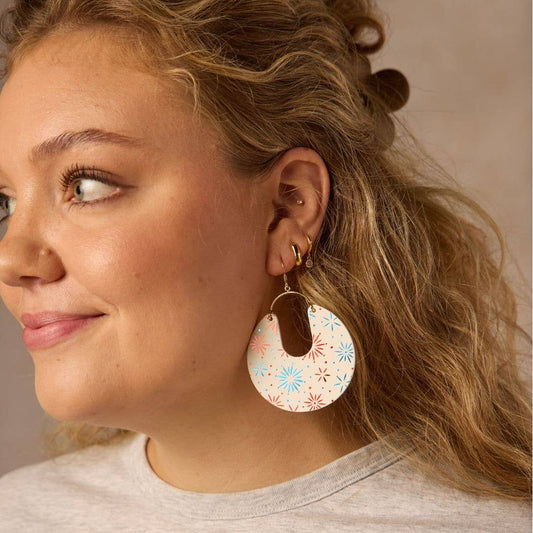 White Fireworks Leo - Nickel & Suede