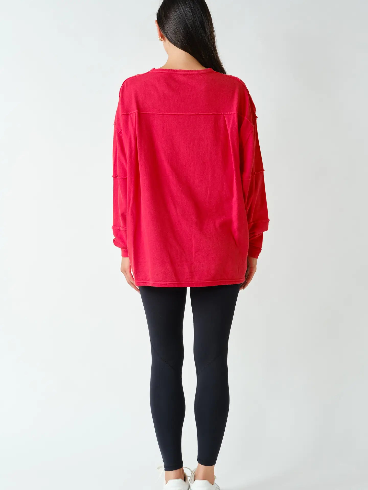 Cherry Classic Cotton Oversized Long Sleeve Top