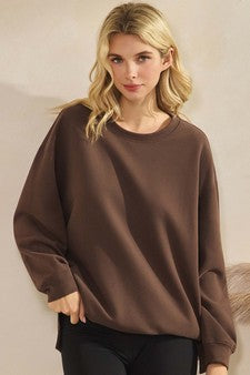 Brown long sleeve Crew Top