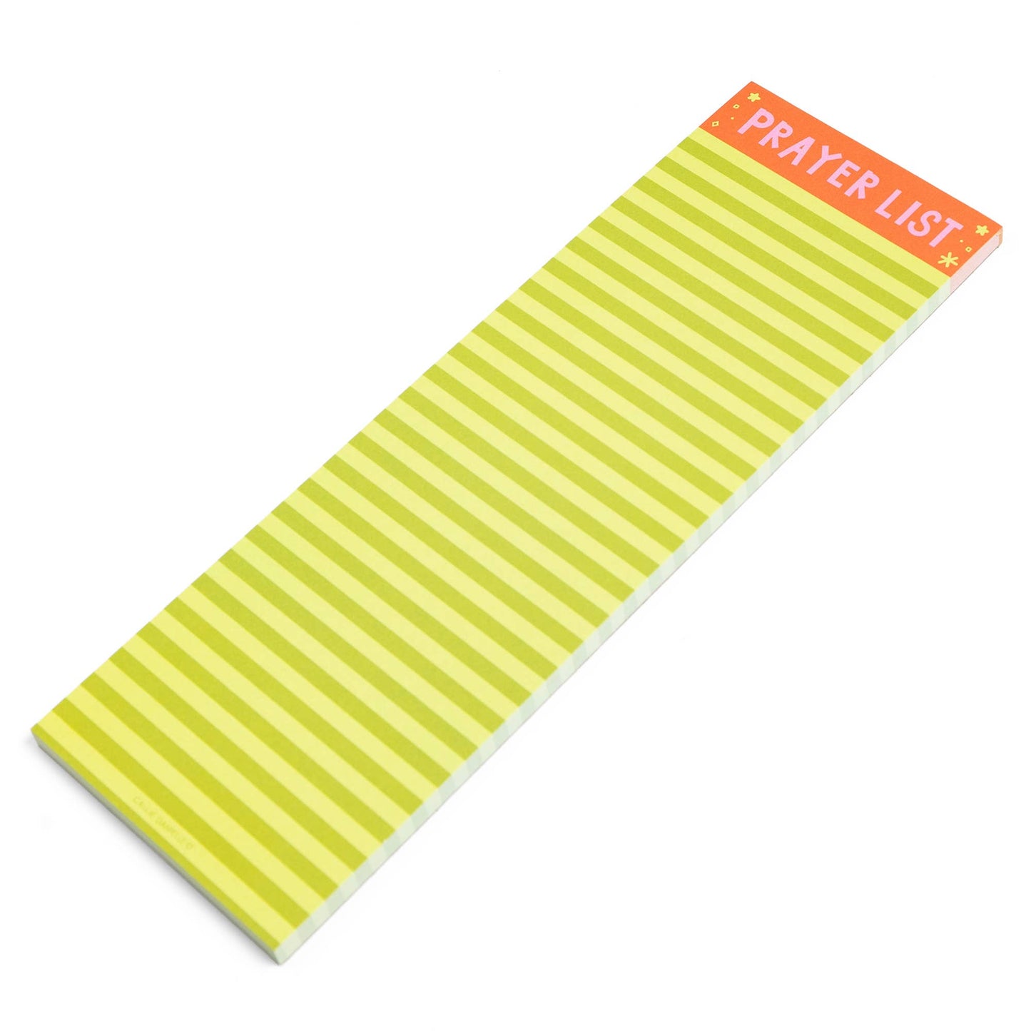 Green Stripe Prayer List 4x12 Notepad