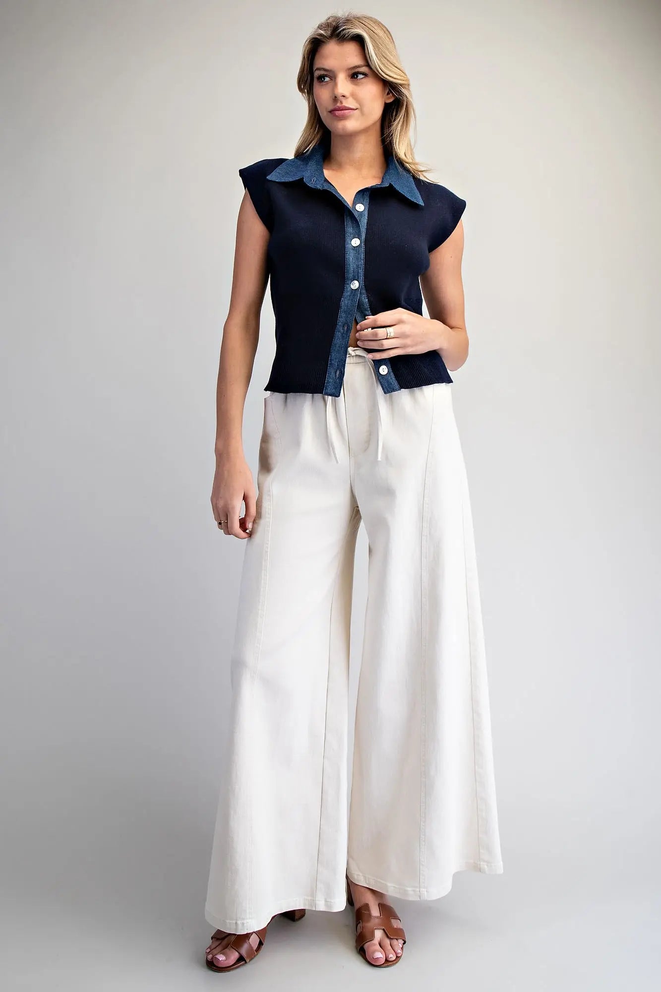 Cream Wide Leg Pant