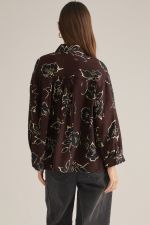 Brown printed long sleeve top