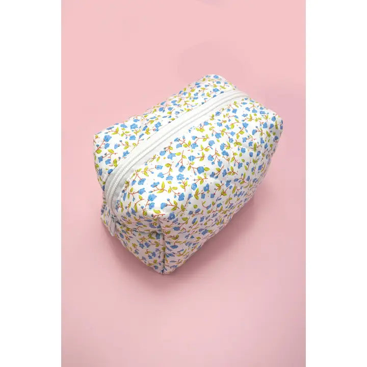 Ditsy Quilted Cotton Floral Cosmetic Pouch Bag
