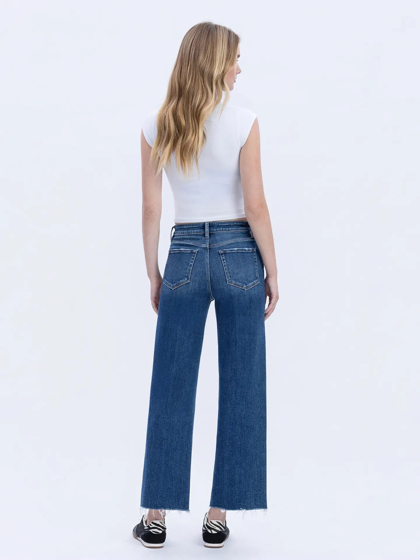 Flying Monkey High Rise Trouser Press Wide Leg Jeans