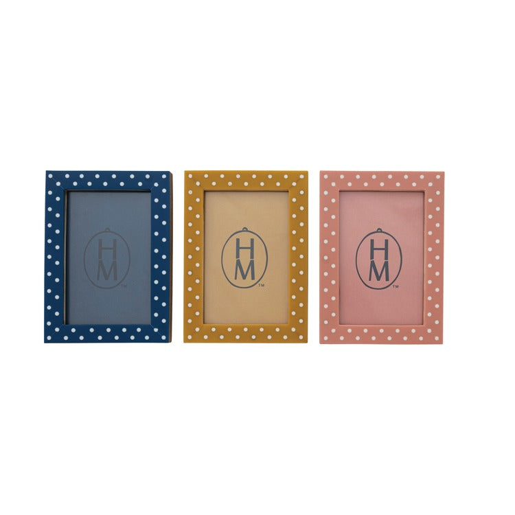 Resin Photo Frame w Polka Dots