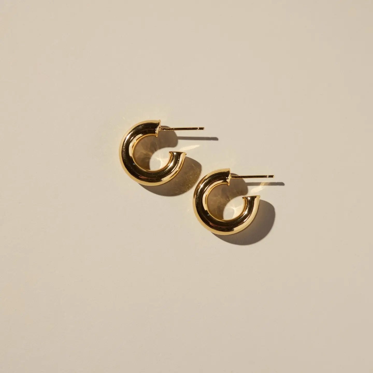 Gold Hollow Statement Hoops Nickel & Suede