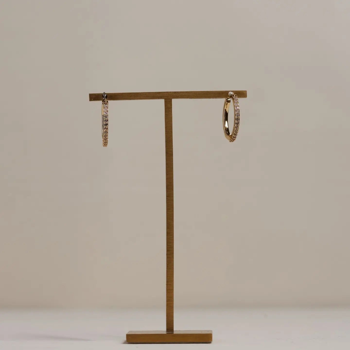 Gold Pave Huggies Nickel & Suede