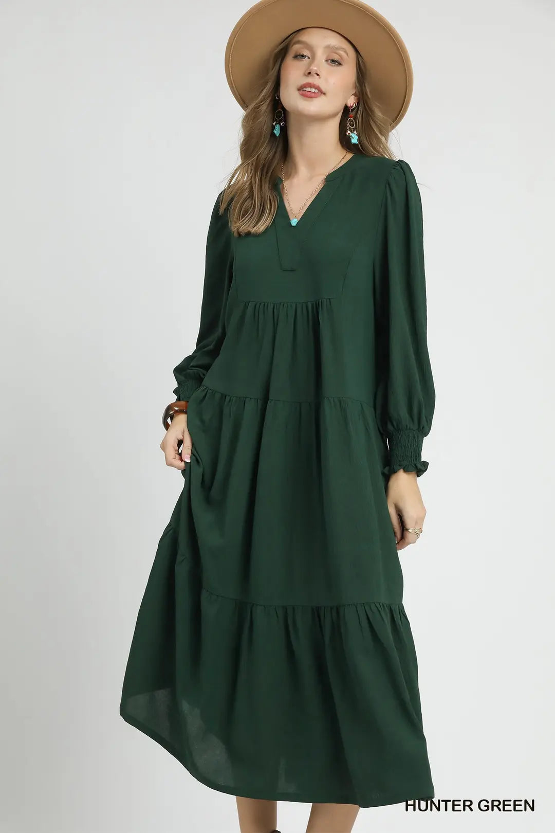 Hunter Green Midi Dress