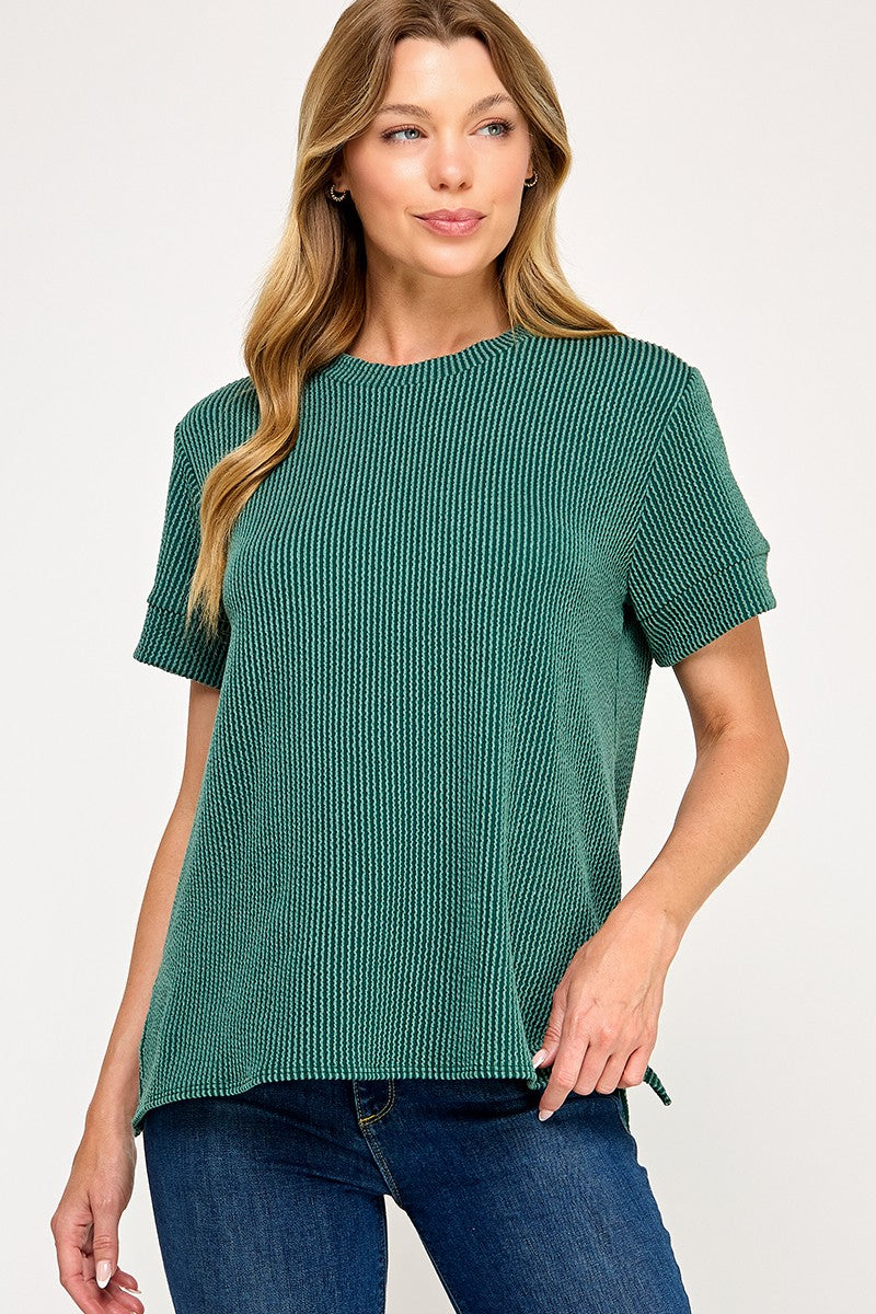 Hunter Green Ribbed Top