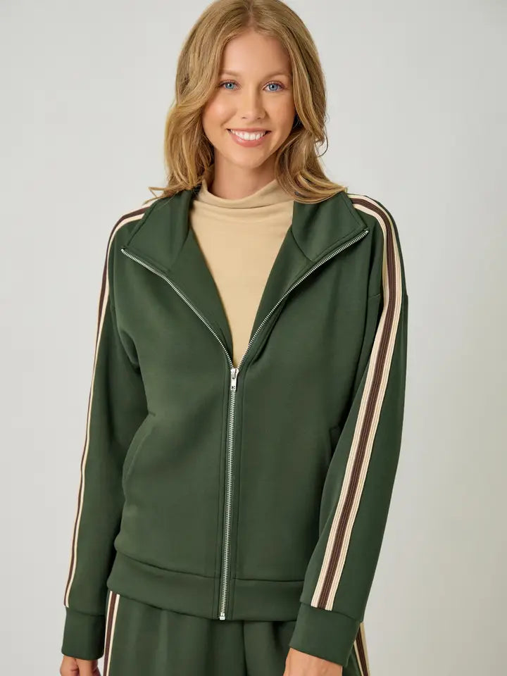 Green zip track jacket