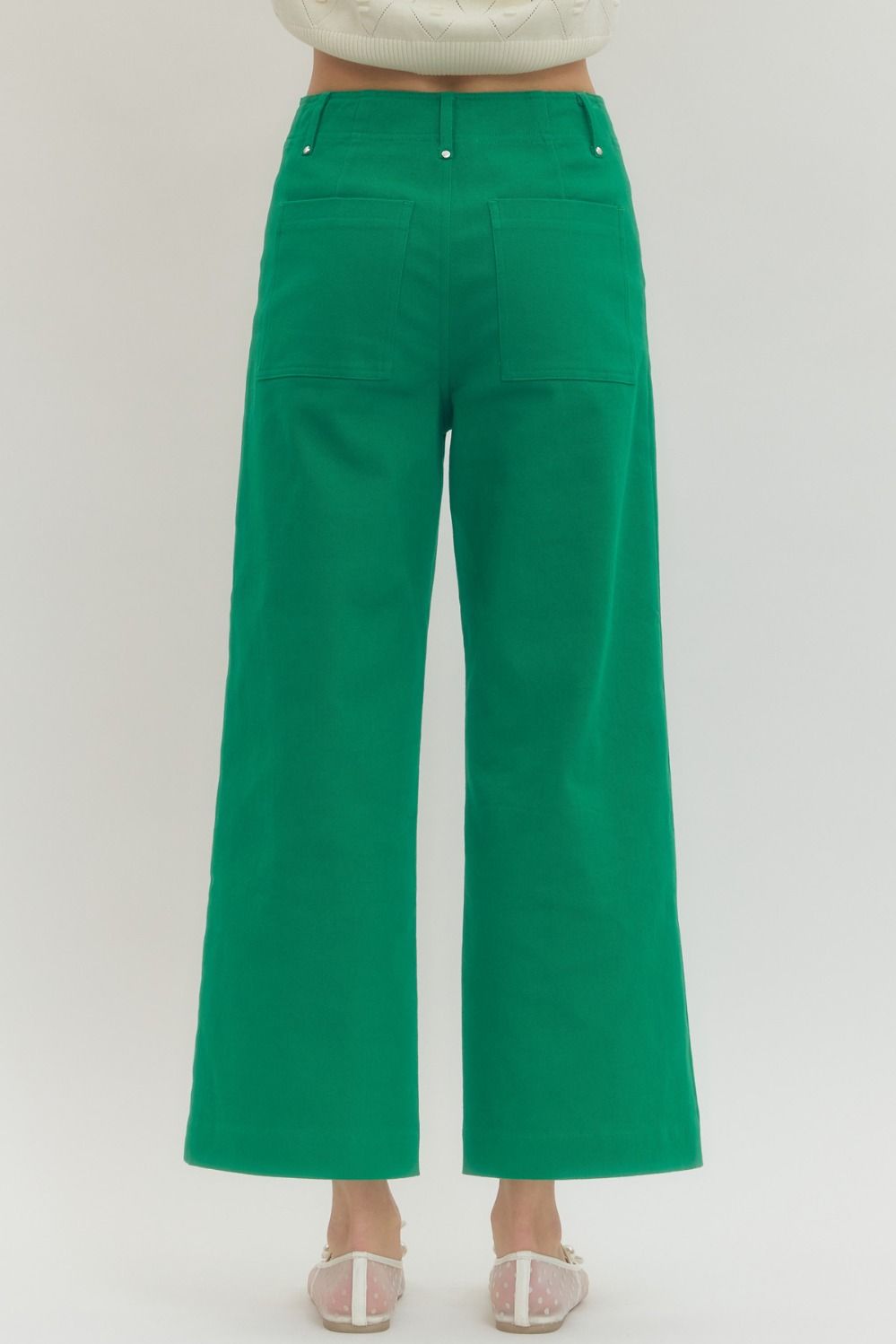 Green wide leg pant