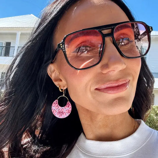 Lavender Hibiscus Ninas - Nickel & Suede