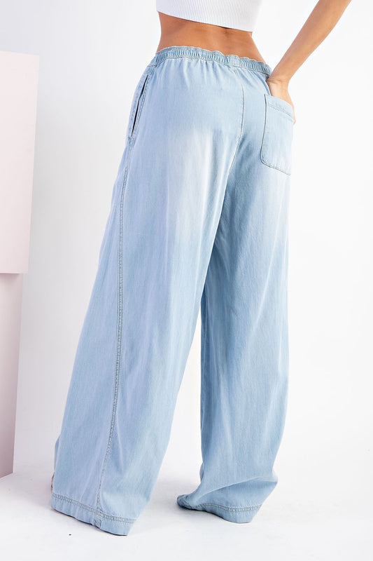Mineral Wash Wide Leg Pants
