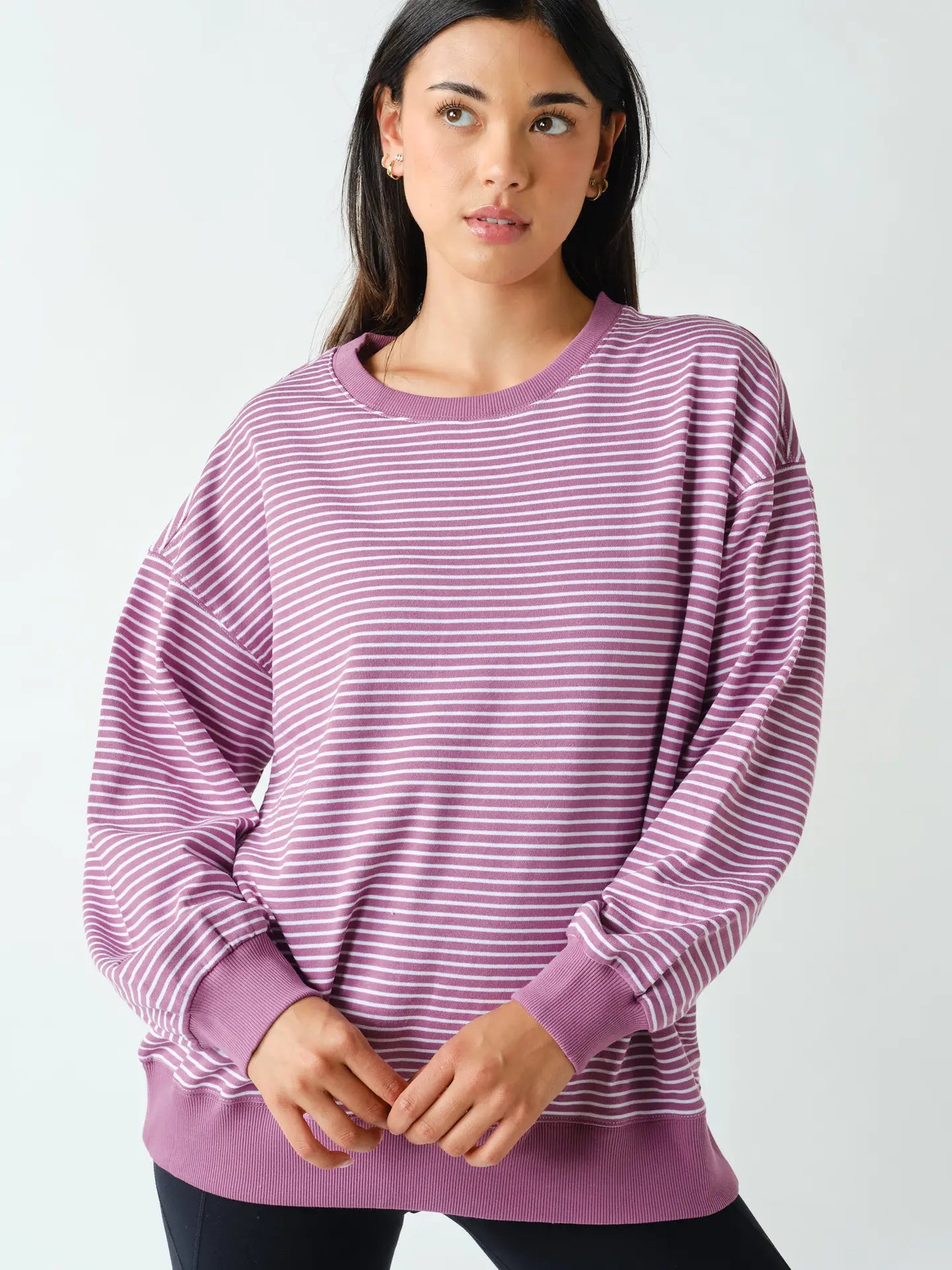 Mulberry Coastal Striped Crewneck Sweatshirt