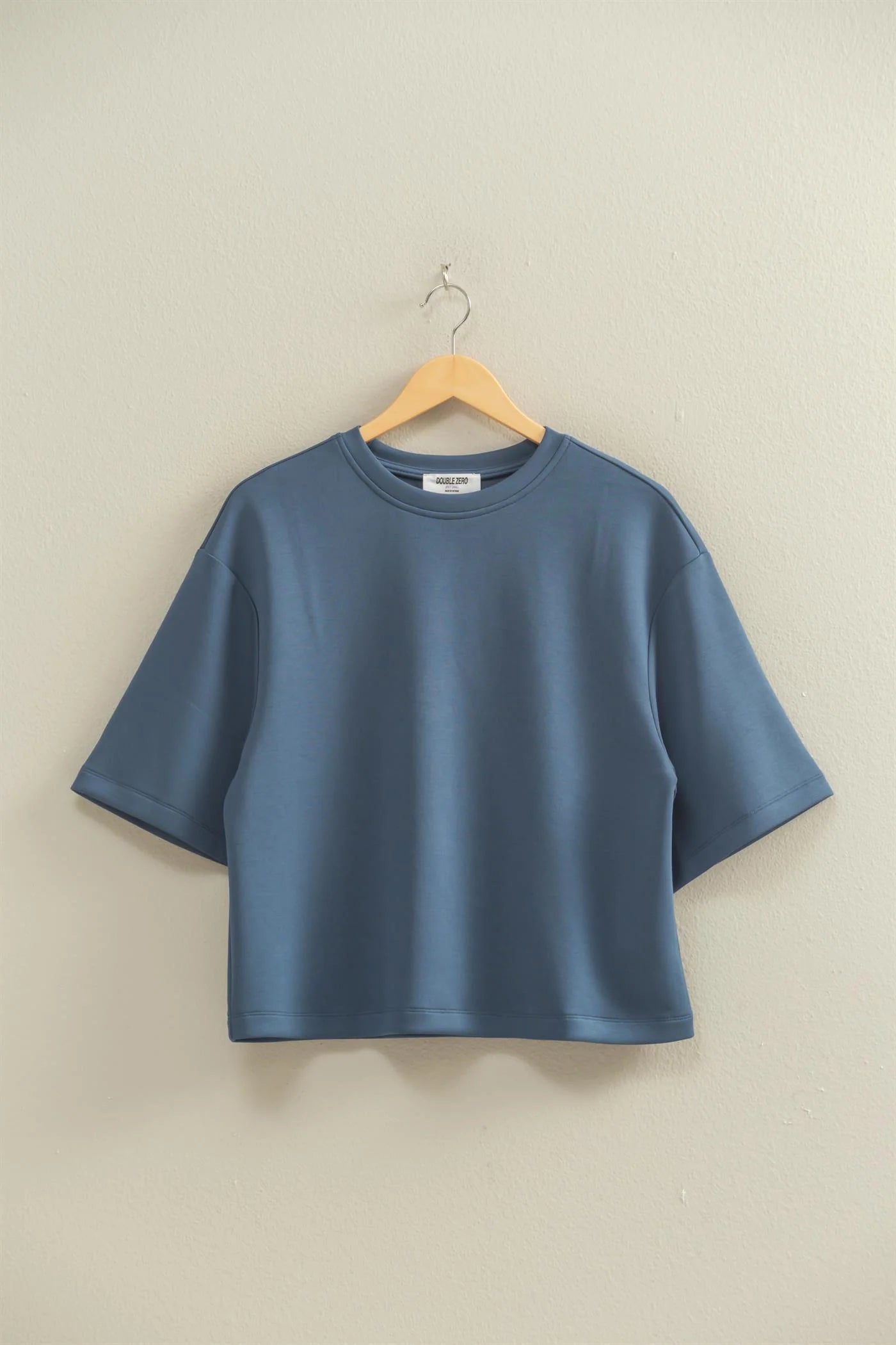 Dusty Navy Drop Shoulder Everyday Basic Top
