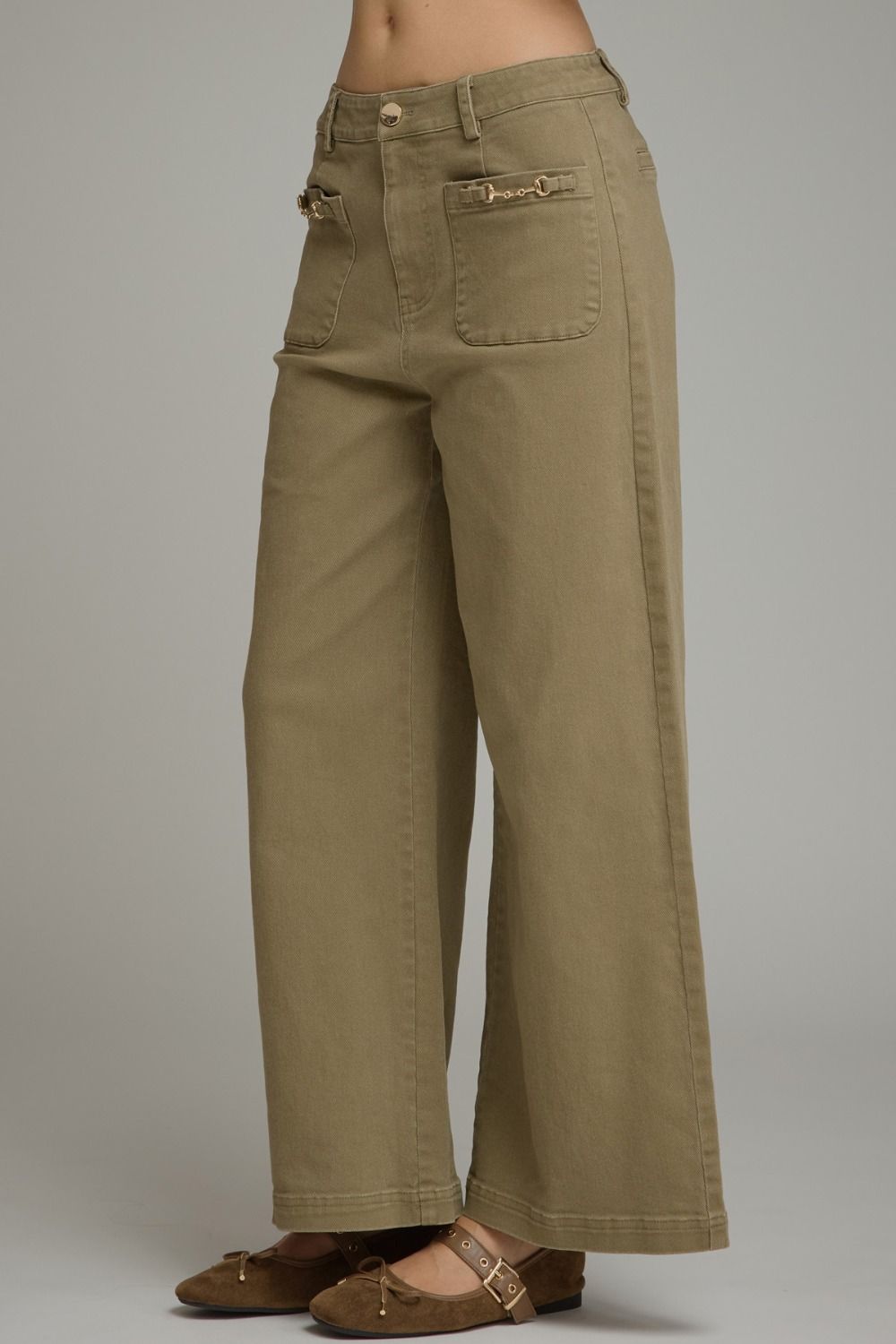 Olive wide leg pant