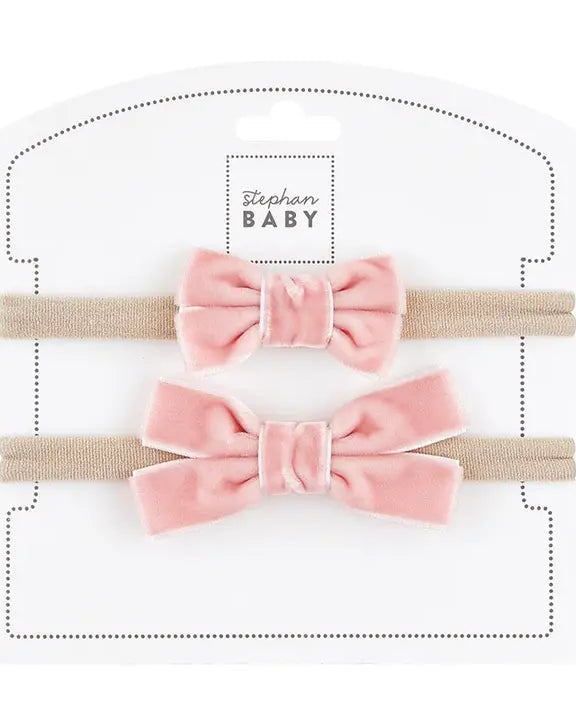 Fancy Bow Headband - Pink - Set of 2
