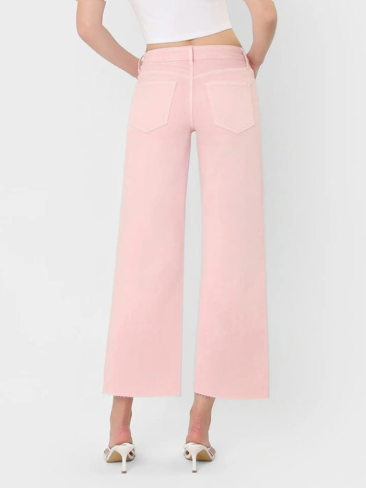 Vervet Pink Wide leg crop pant