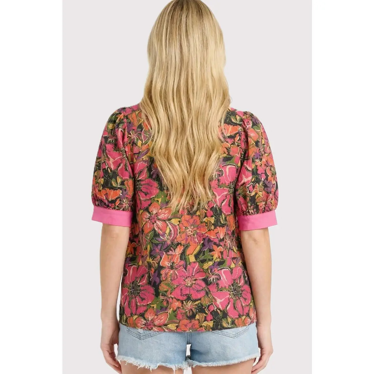 Pink Floral Print Top