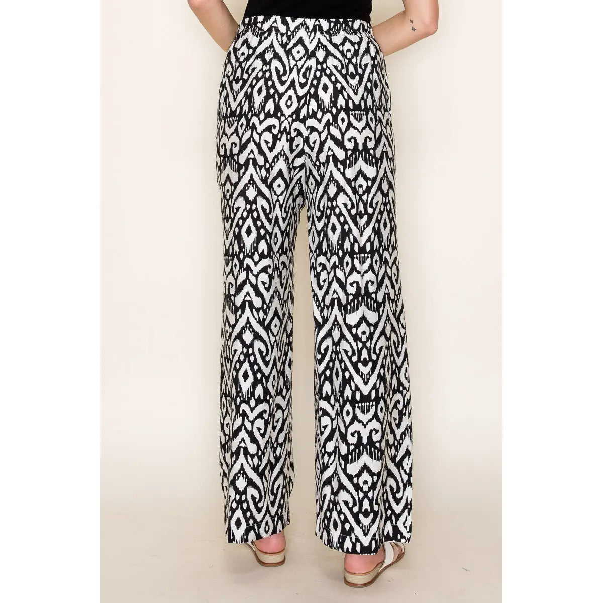 Black and White Geoprint Wide Pant