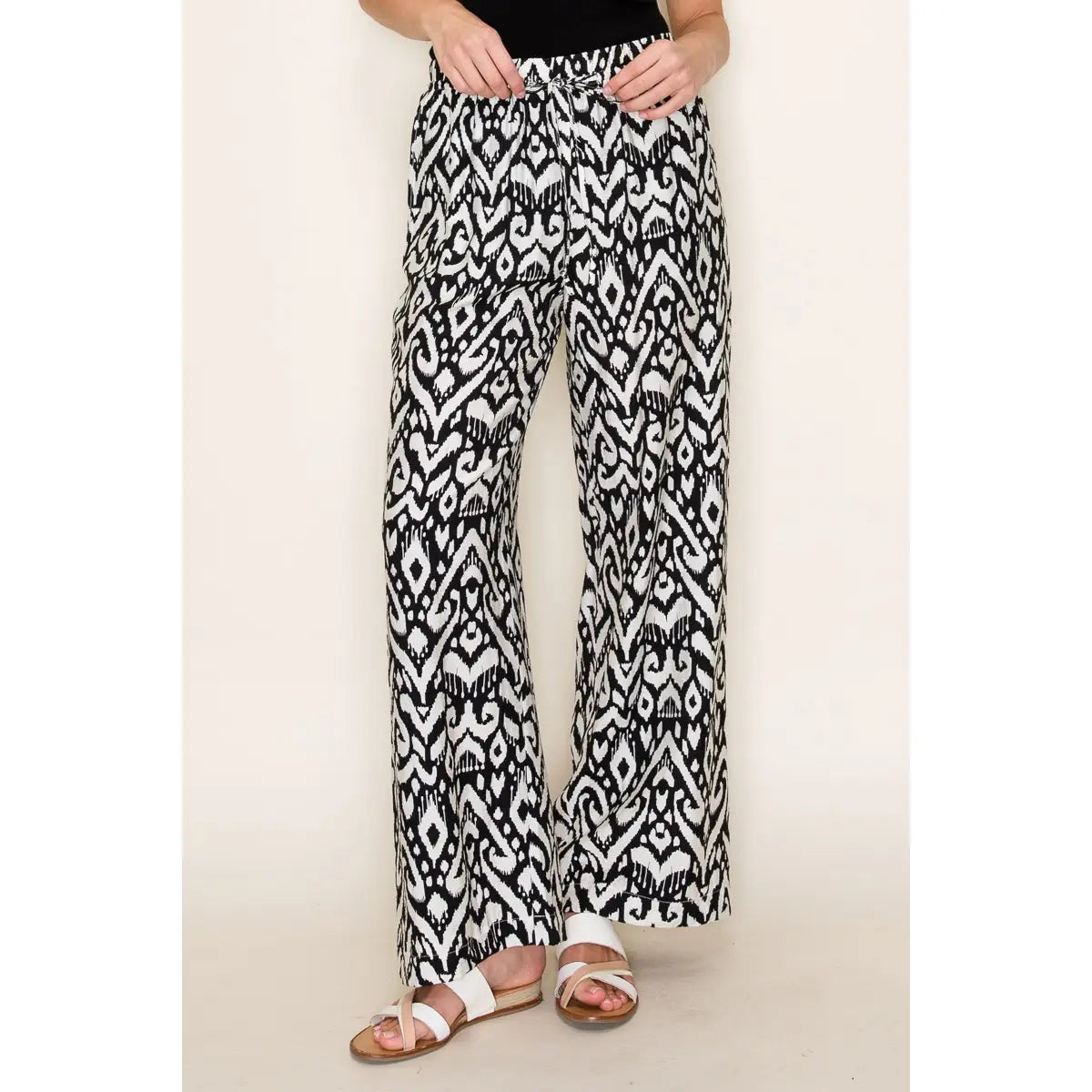 Black and White Geoprint Wide Pant