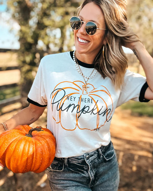 Hey there Pumpkin Ringer Tee