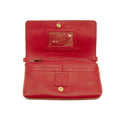 Red Everly Organizer Flap Crossbody