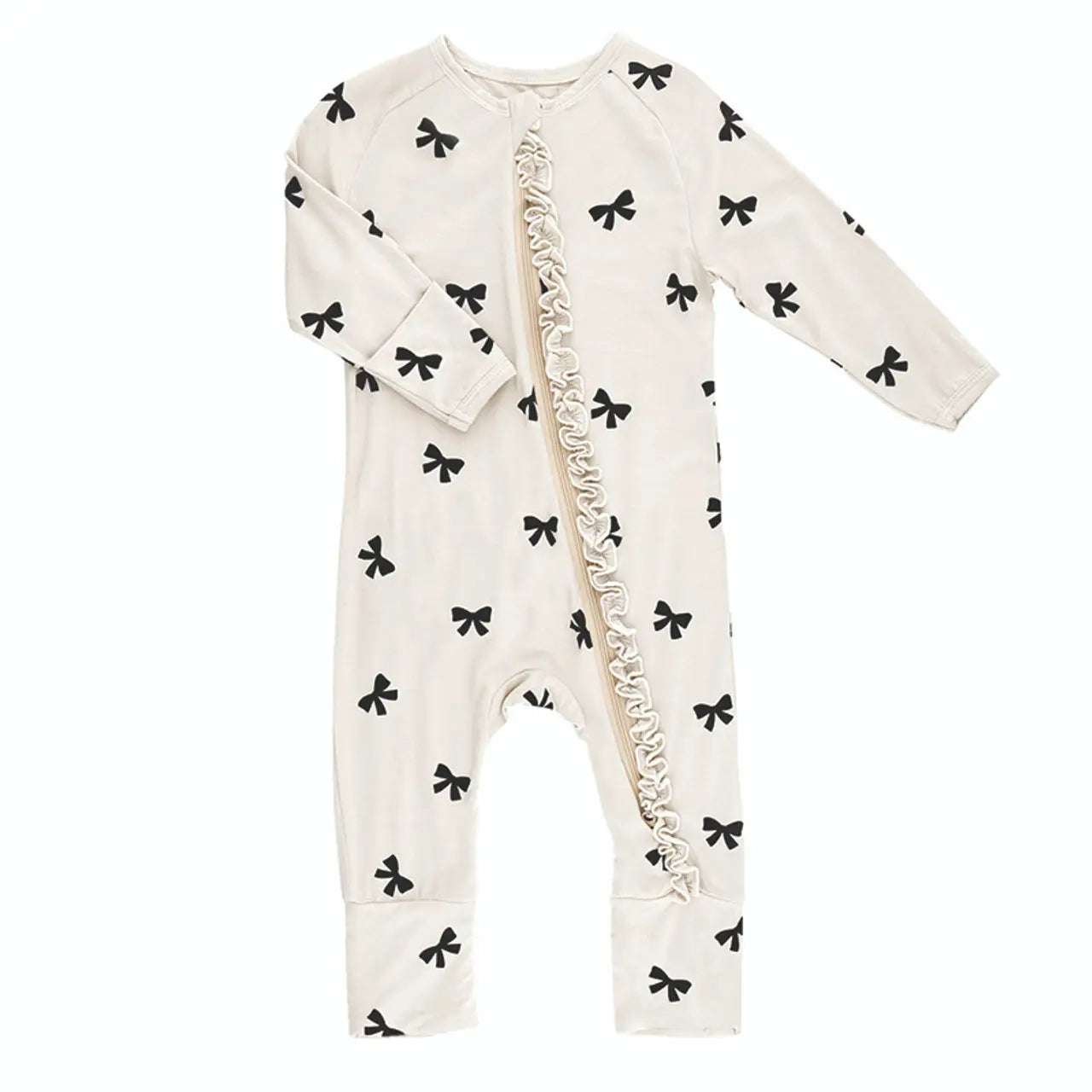 Cozy Romper with Ruffles - Bow