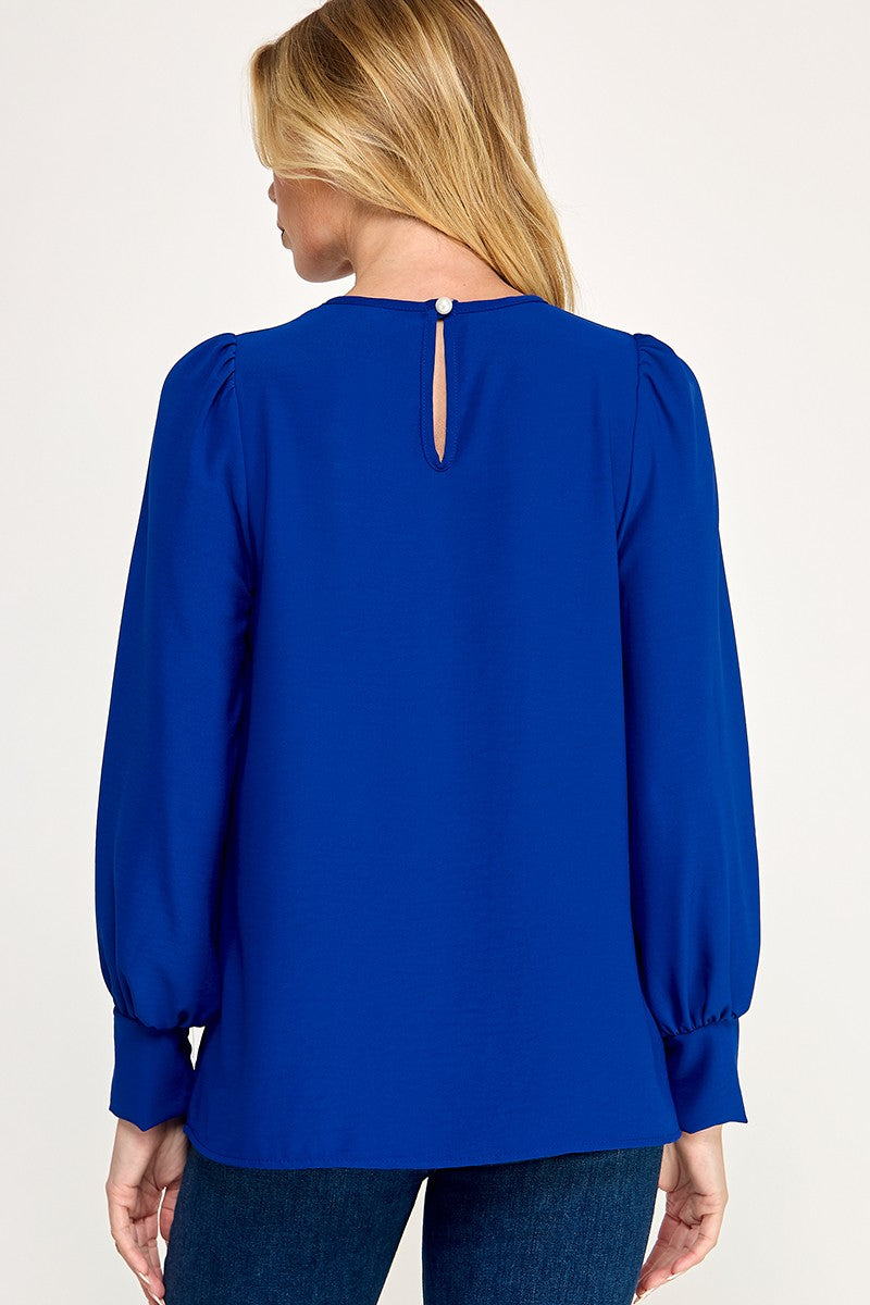 Royal Blue Woven Blouse