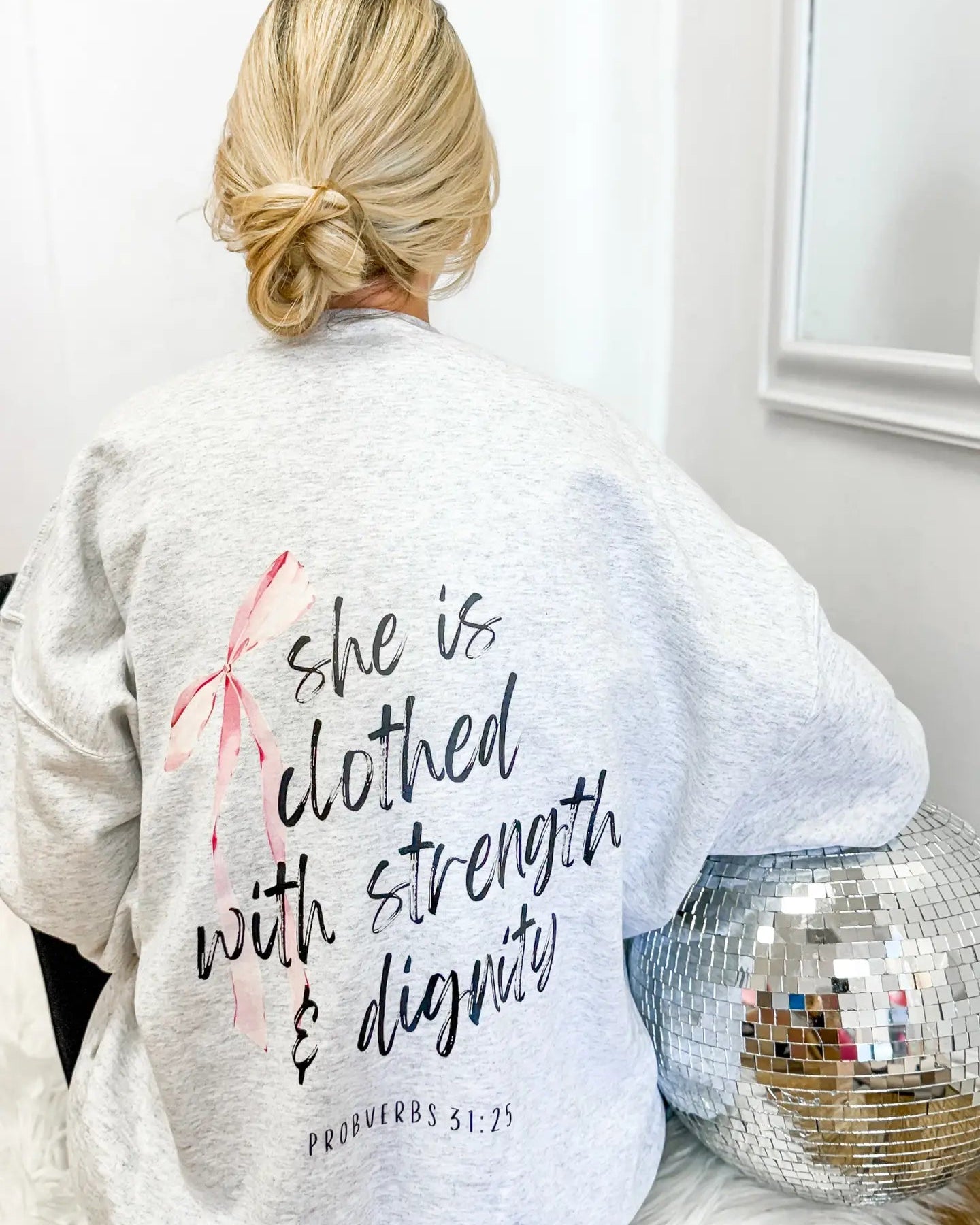 She Is Clothed with Strength & Dignity Graphic Crewneck