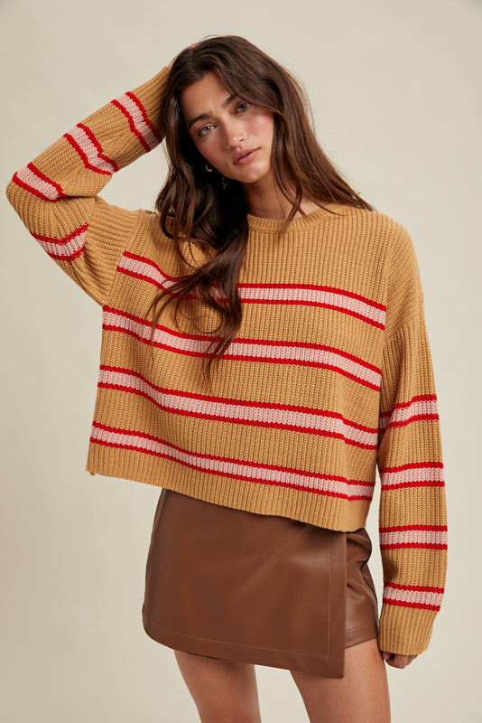 Mocha Combo Striped Sweater