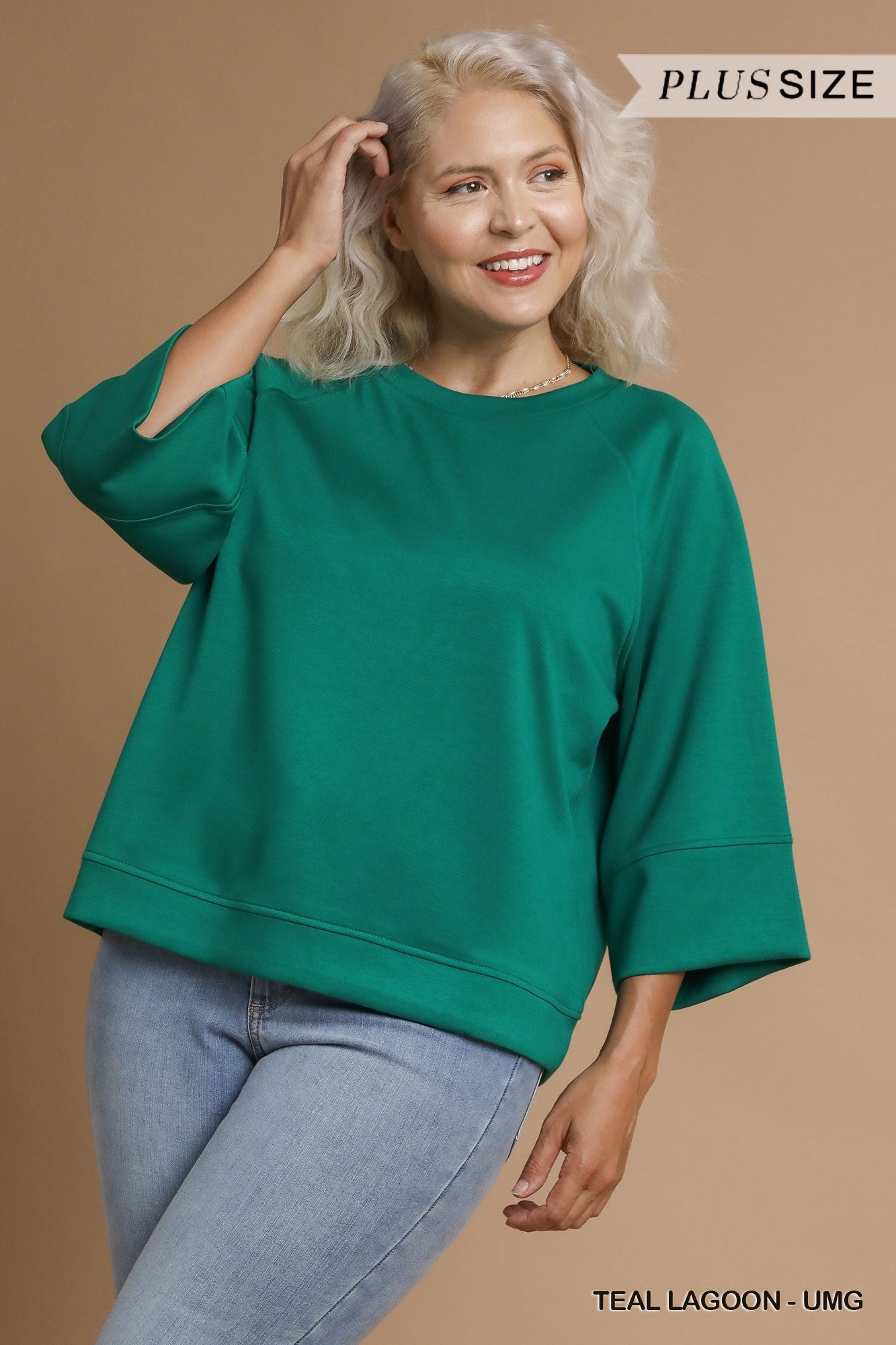 Teal Drop Shoulder Top