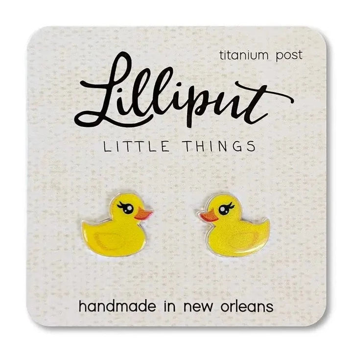 Little rubber duck earrings