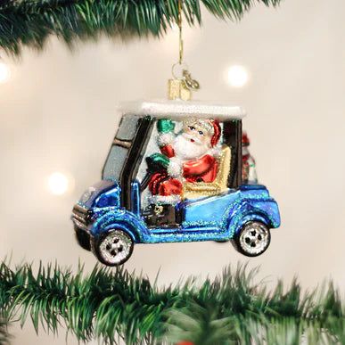 Old World golf cart santa