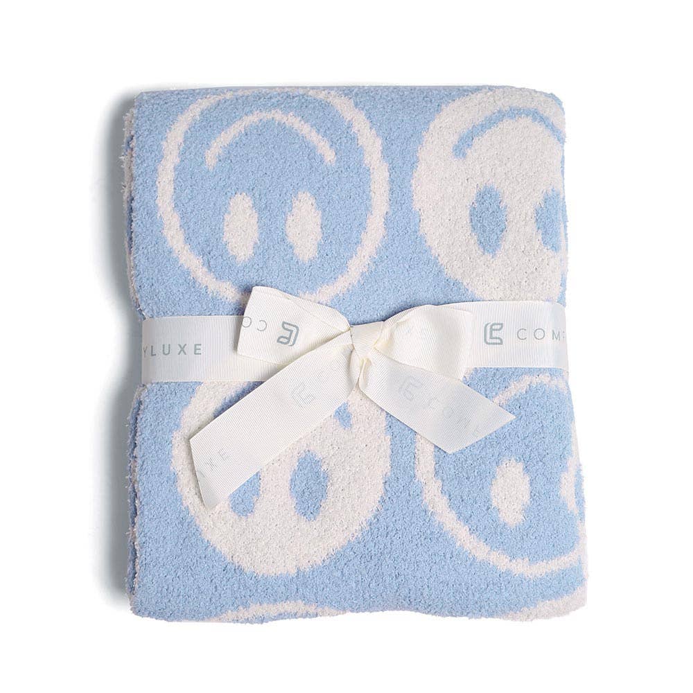 Smile Patterned Reversible Kids Throw Blanket