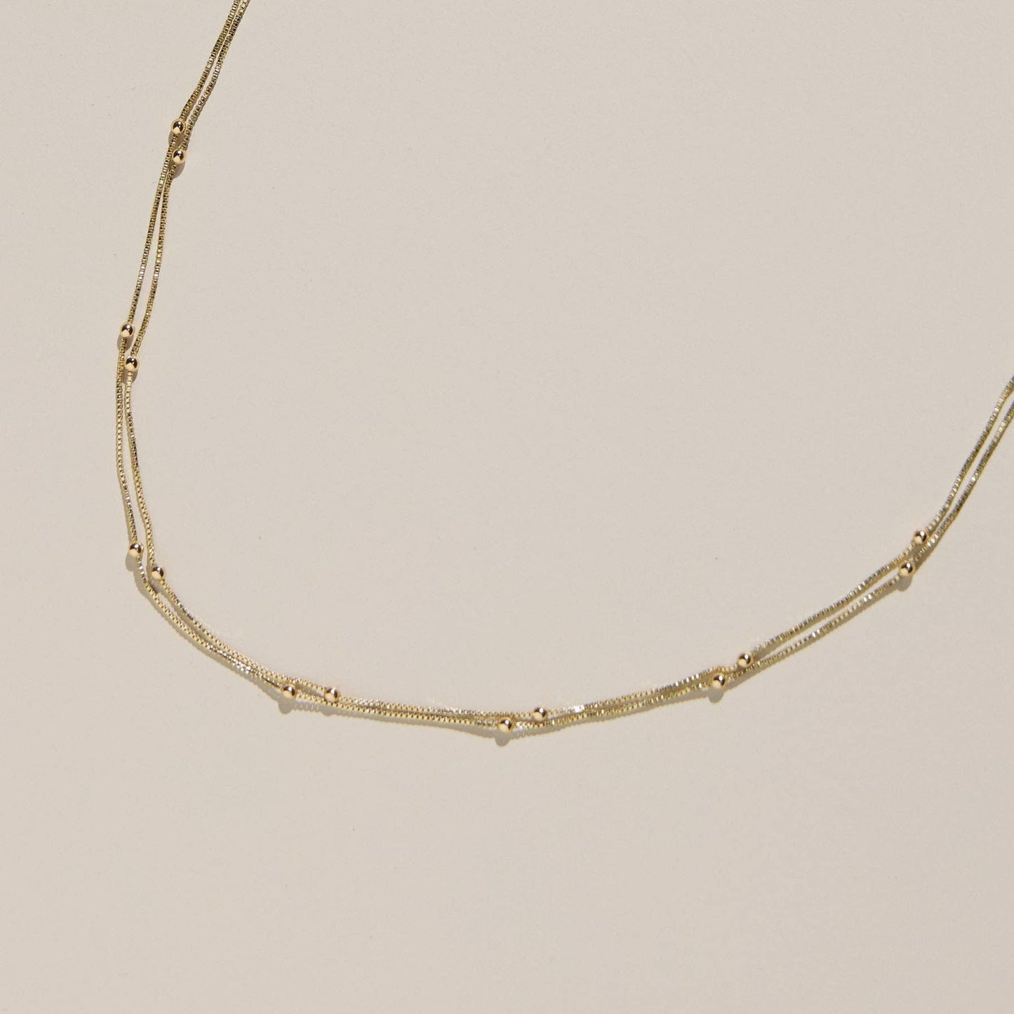 Silver Double Layer Saturn Chain Necklace Nickel & Suede