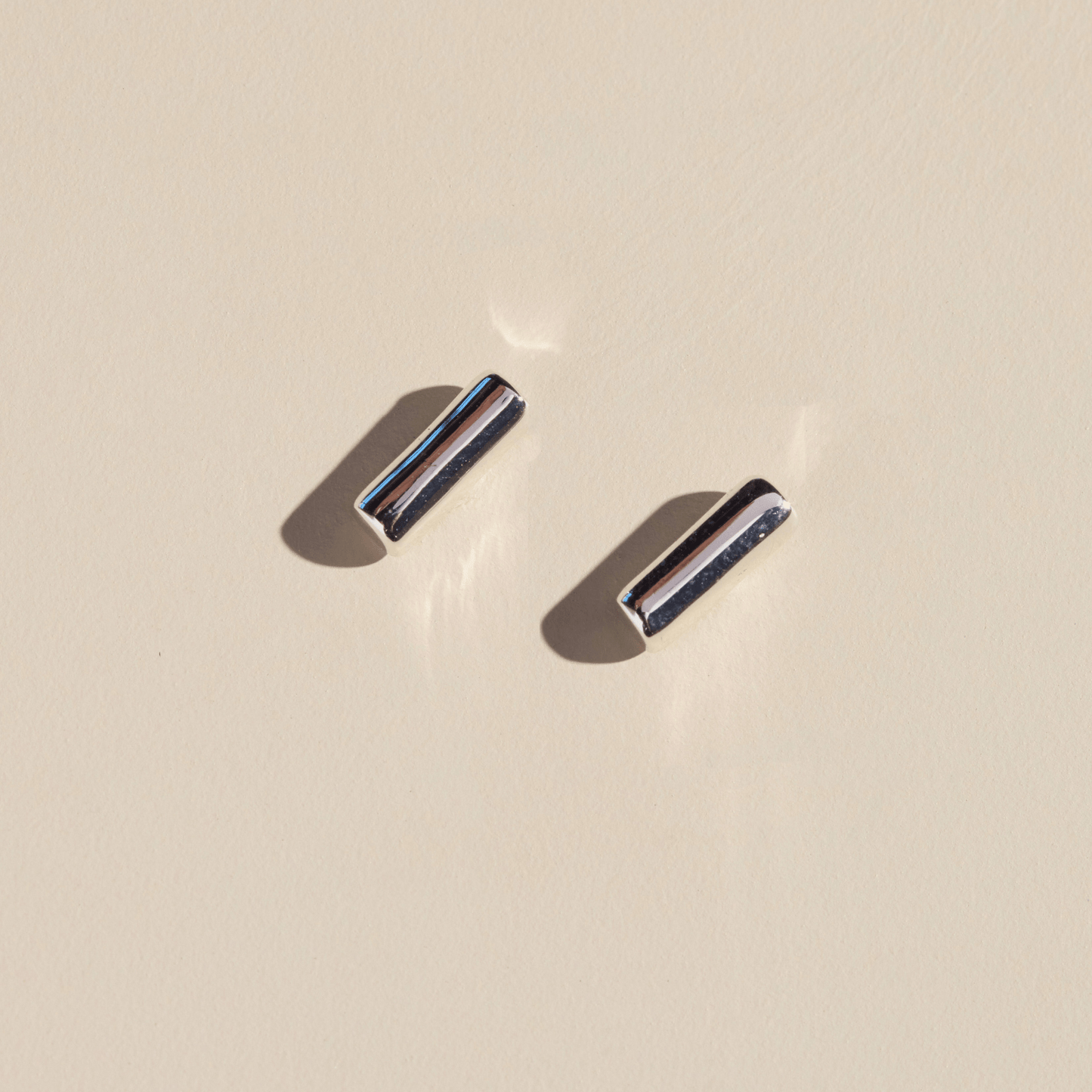 Silver Bar Studs Nickel & Suede