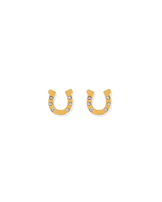 Screwback Stud Earrings - Horseshoe Gold