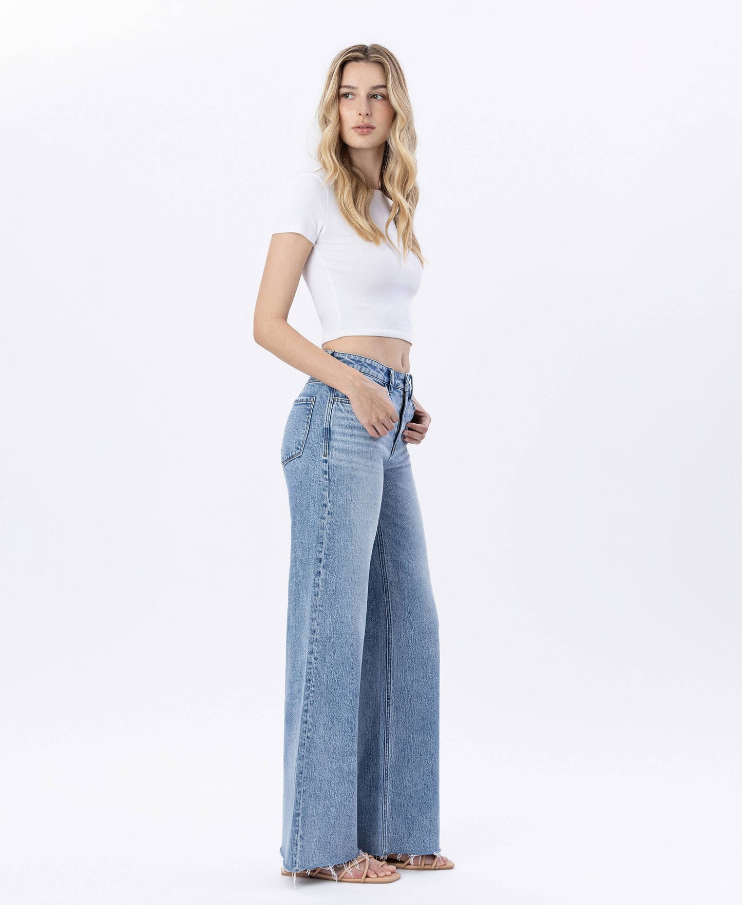 Flying Monkey High Rise Wide Leg Jeans