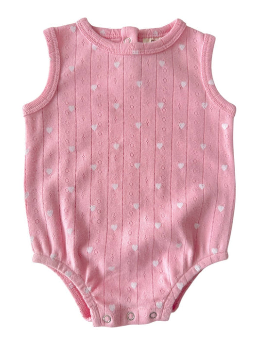 Pink with White Heart / Organic Pointelle Dune Bubble