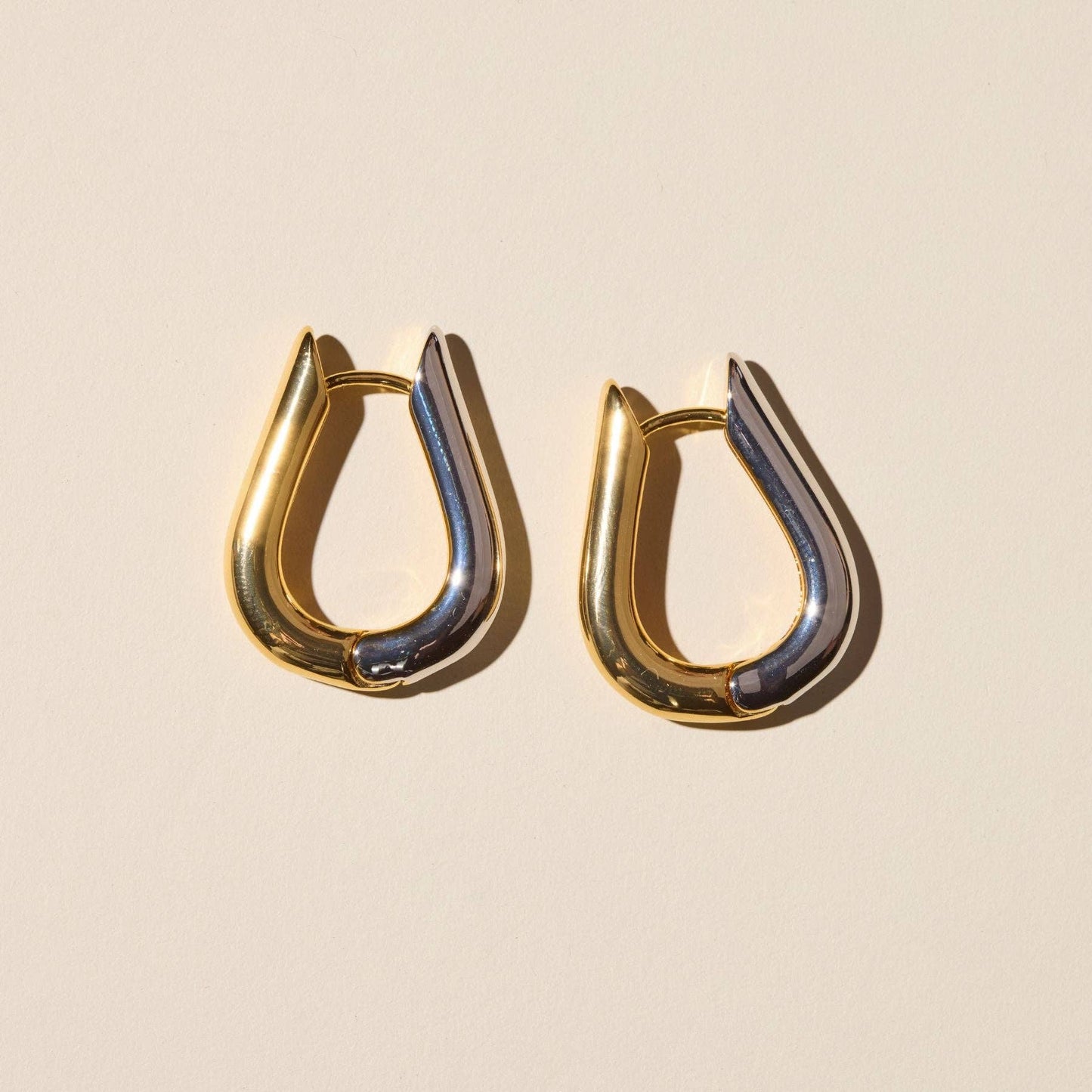 Two Tone Huggies -Nickel & Suede