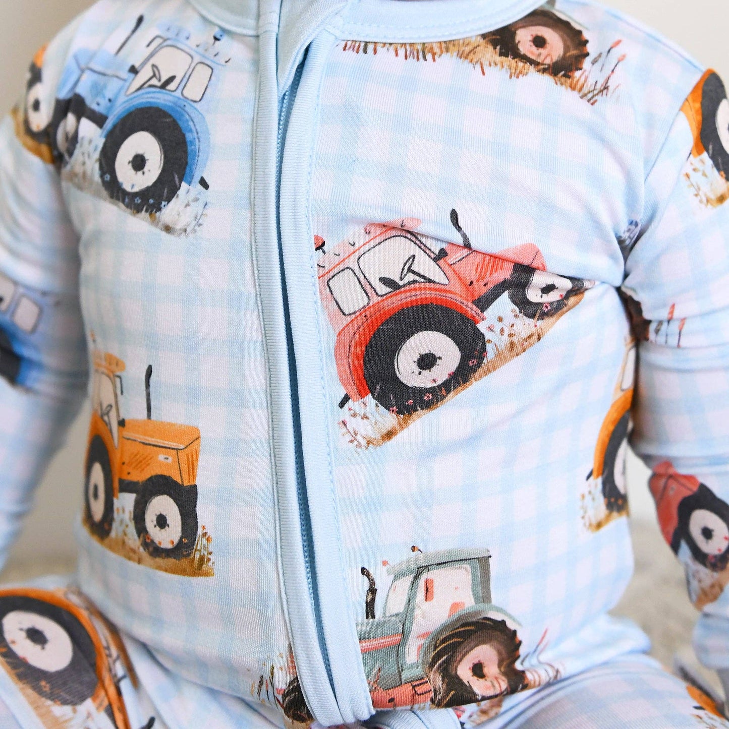 Luca ZIP One Piece Tractor Baby Outfit