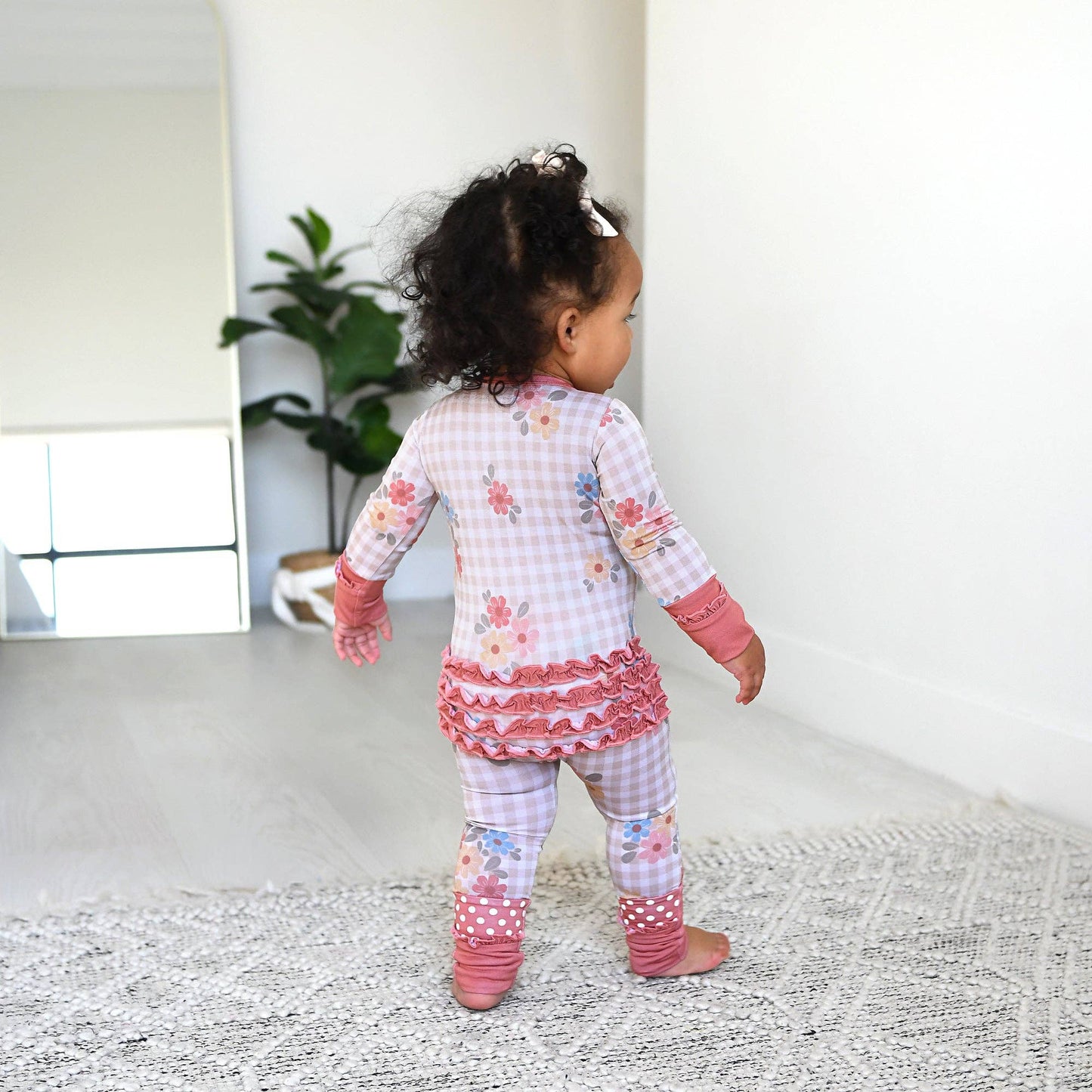Callie RUFFLE ZIP Bamboo One Piece Floral Baby Outfit