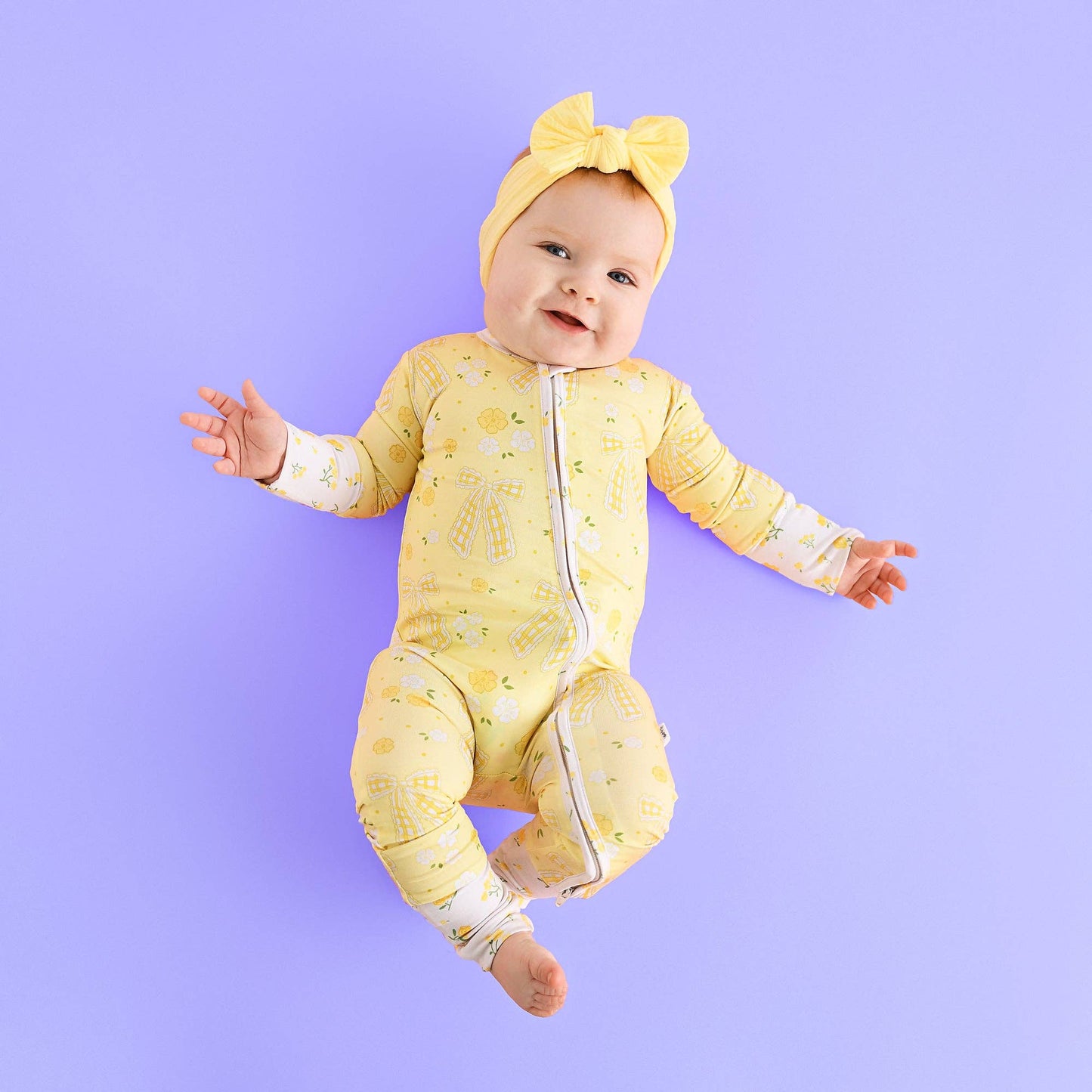Lola ZIP Bamboo One Piece Floral Baby Outfit