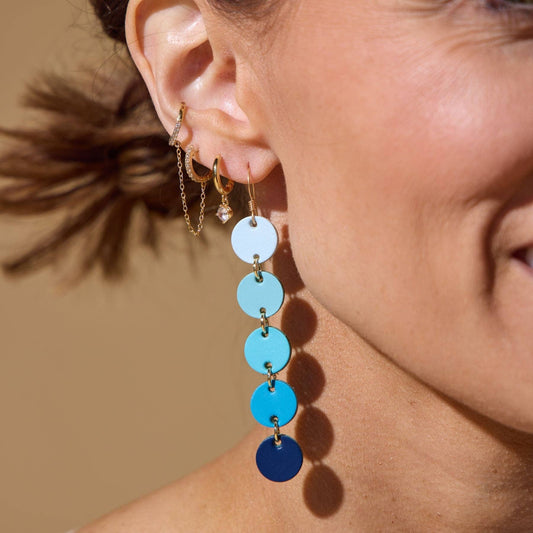 Blue Ombré Sylvie - Nickel & Suede