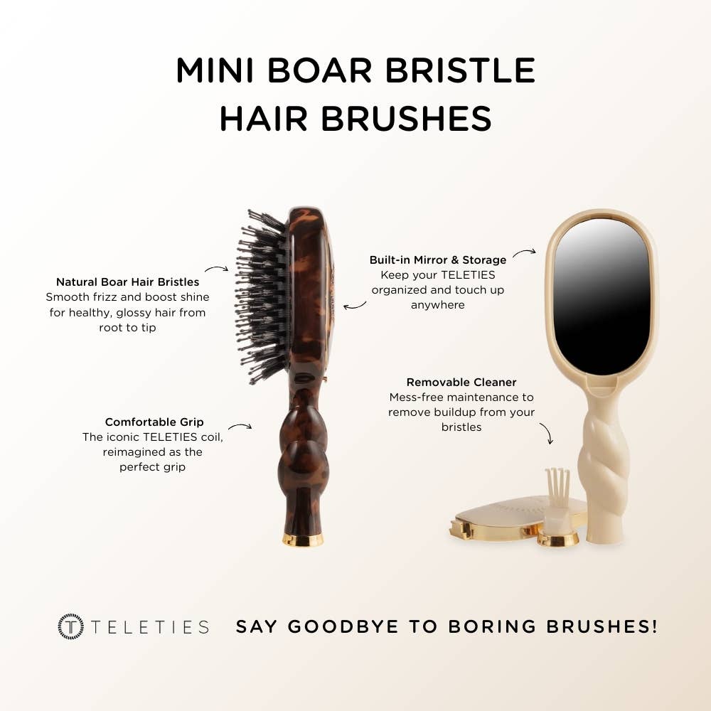 Teletie Mini Boar Brush | Tan