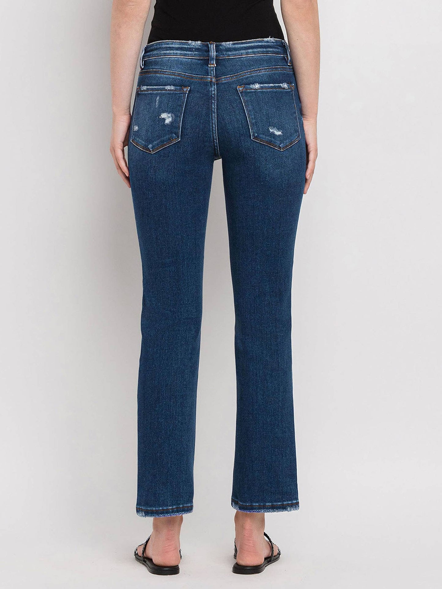 Flying Monkey Mid Rise Ankle Slim Straight Jeans